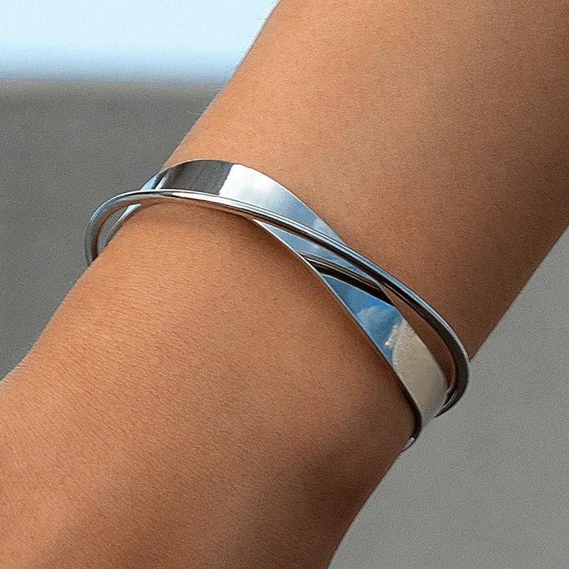Male And Female Personality Geometric Metal Glossy Surface Jewelry by GJG Denim