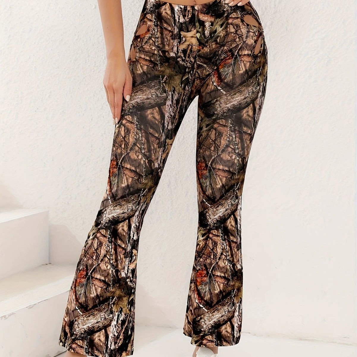 Street Snap Sexy Print High Waist Slim Fit Yoga Leisure Pants by GJG Denim