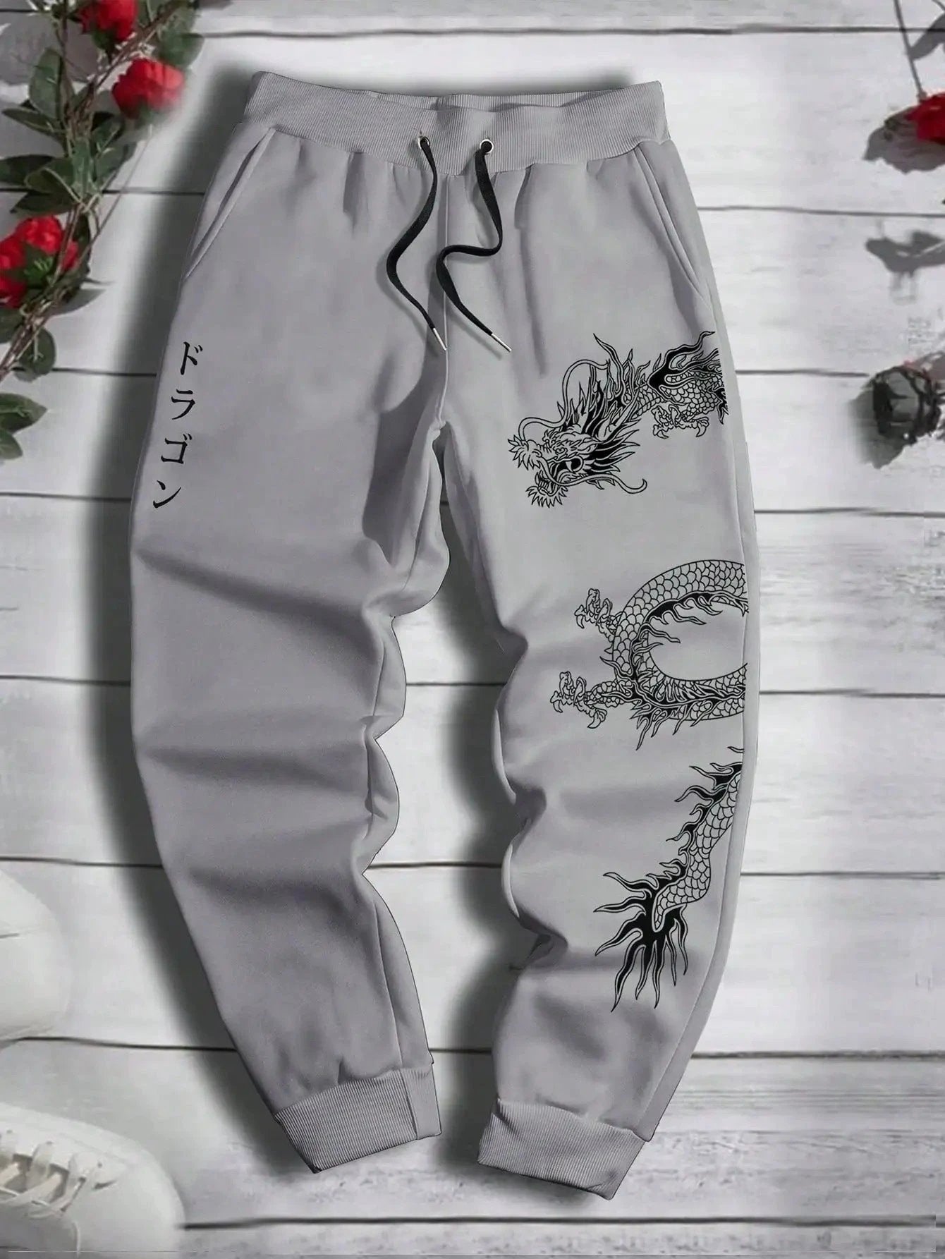 Men's Printed Loose Lace-up Sweatpants by GJG Denim