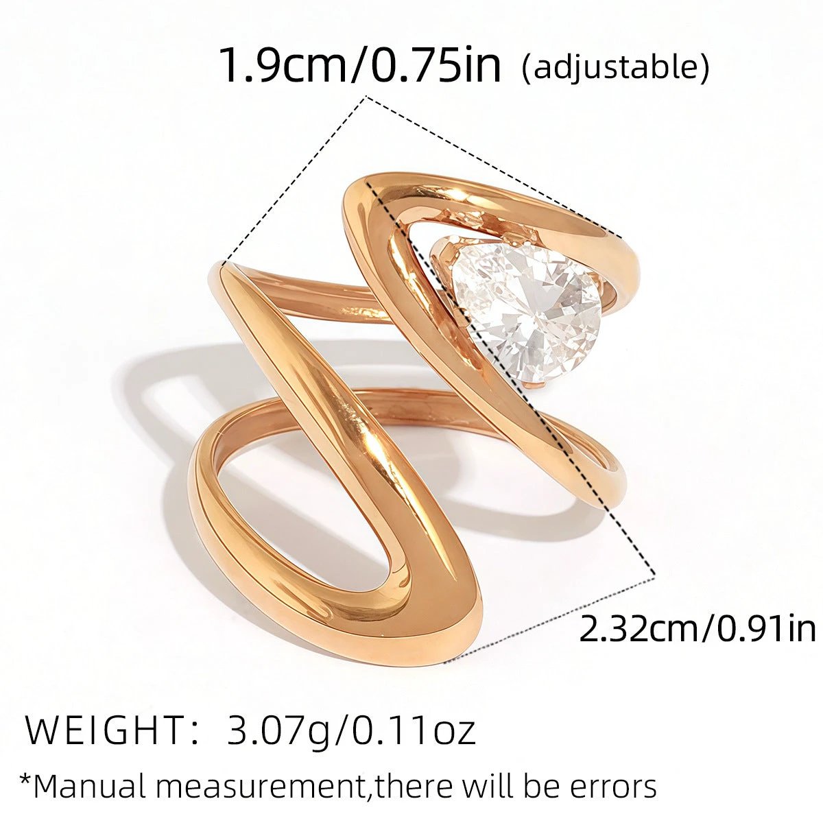 Retro Titanium Steel Ring Niche High-End Square Zircon Stainless Steel Jewelry Cross-Border Hot-Selling by GJG Denim