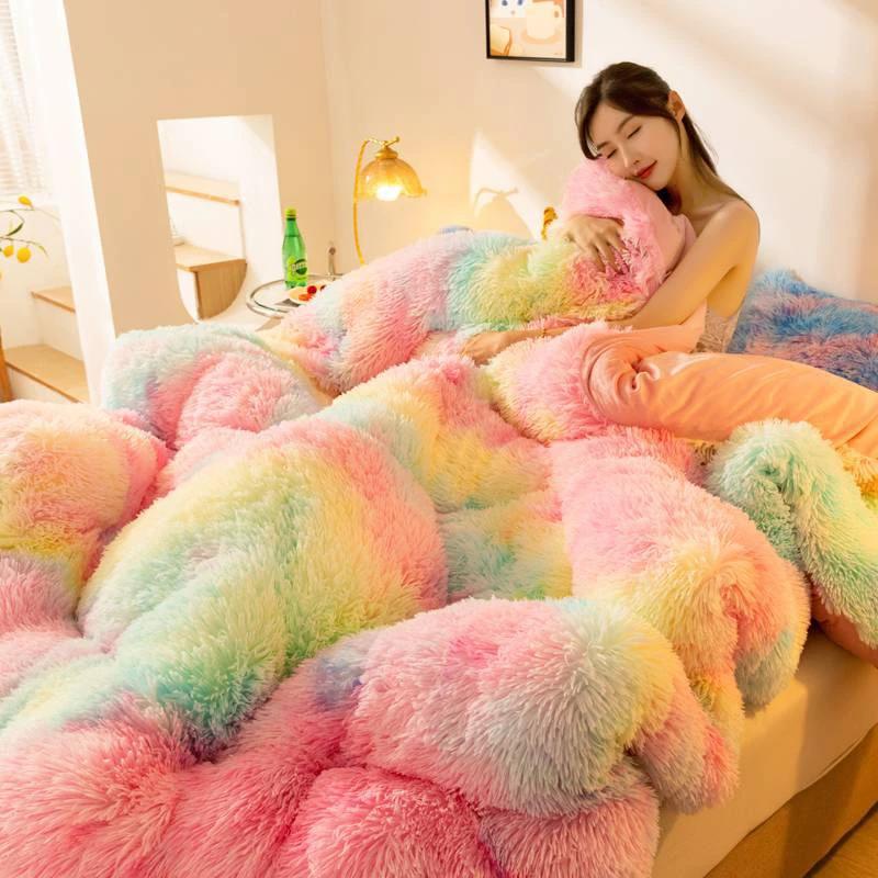Super Soft Long Fleece Mink Crystal Velvet Thickened Warm Winter Quilt by GJG Denim