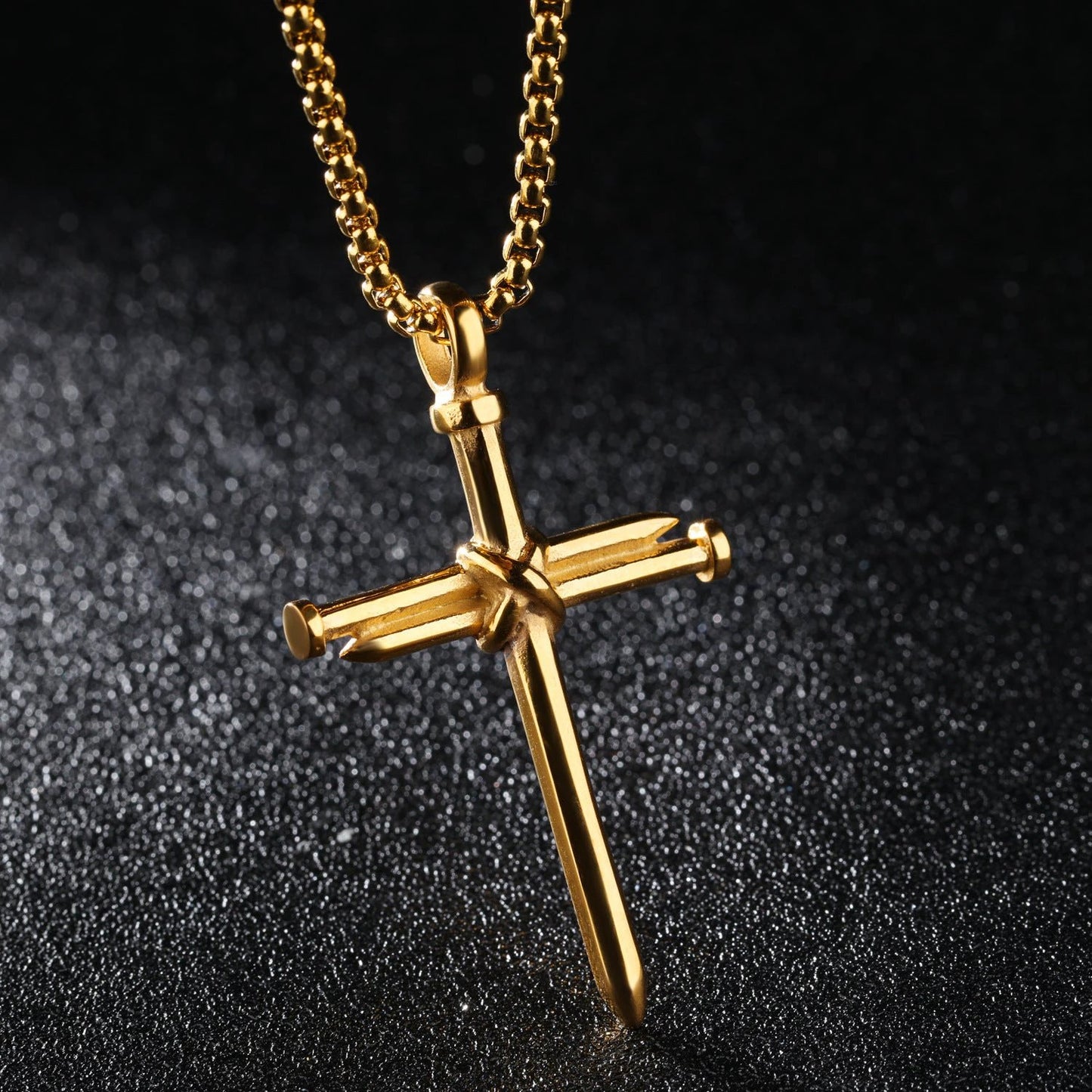 Titanium Steel Casting Nail Cross For Men by GJG Denim