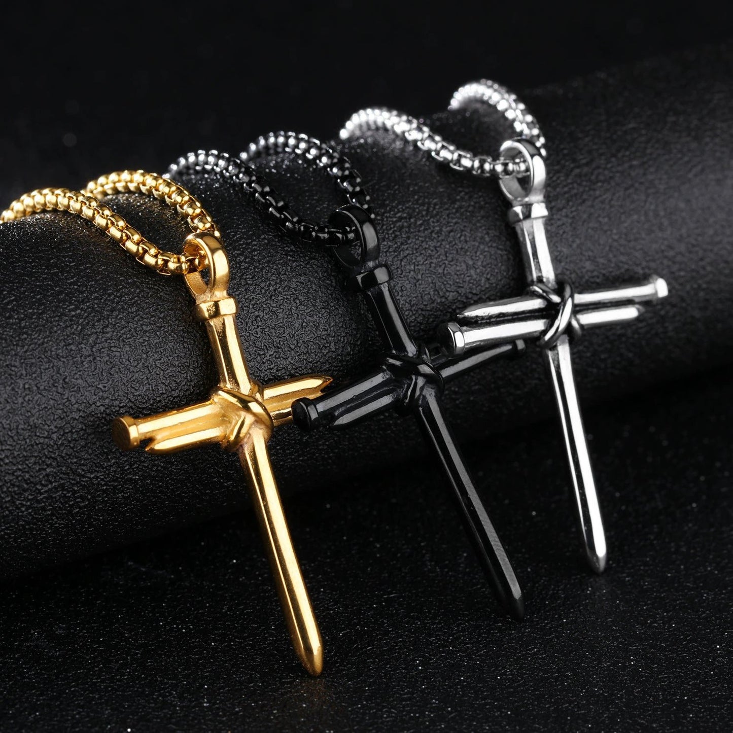 Titanium Steel Casting Nail Cross For Men by GJG Denim
