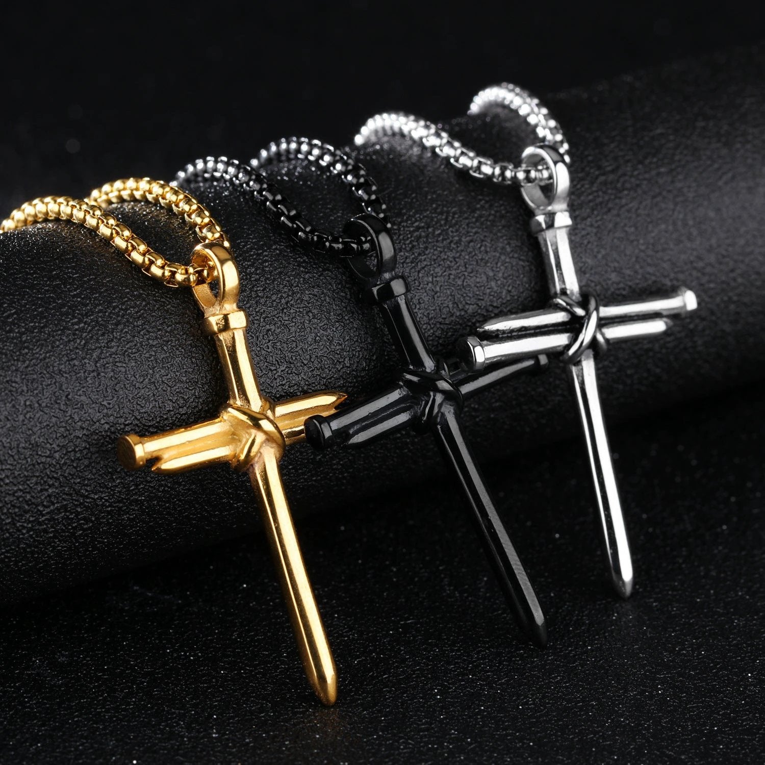 Titanium Steel Casting Nail Cross For Men by GJG Denim