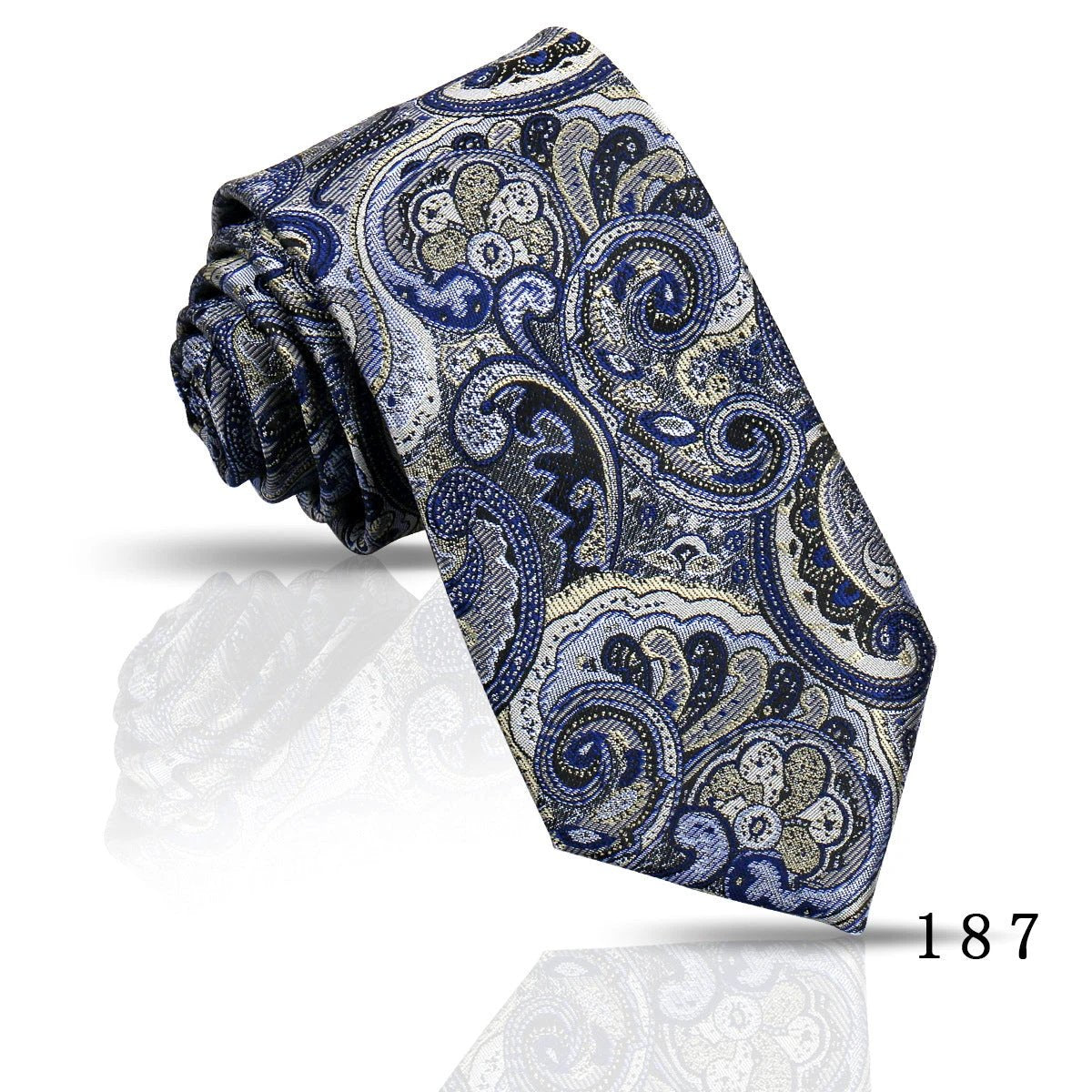 Men's Casual Polyester Jacquard Ties by GJG Denim