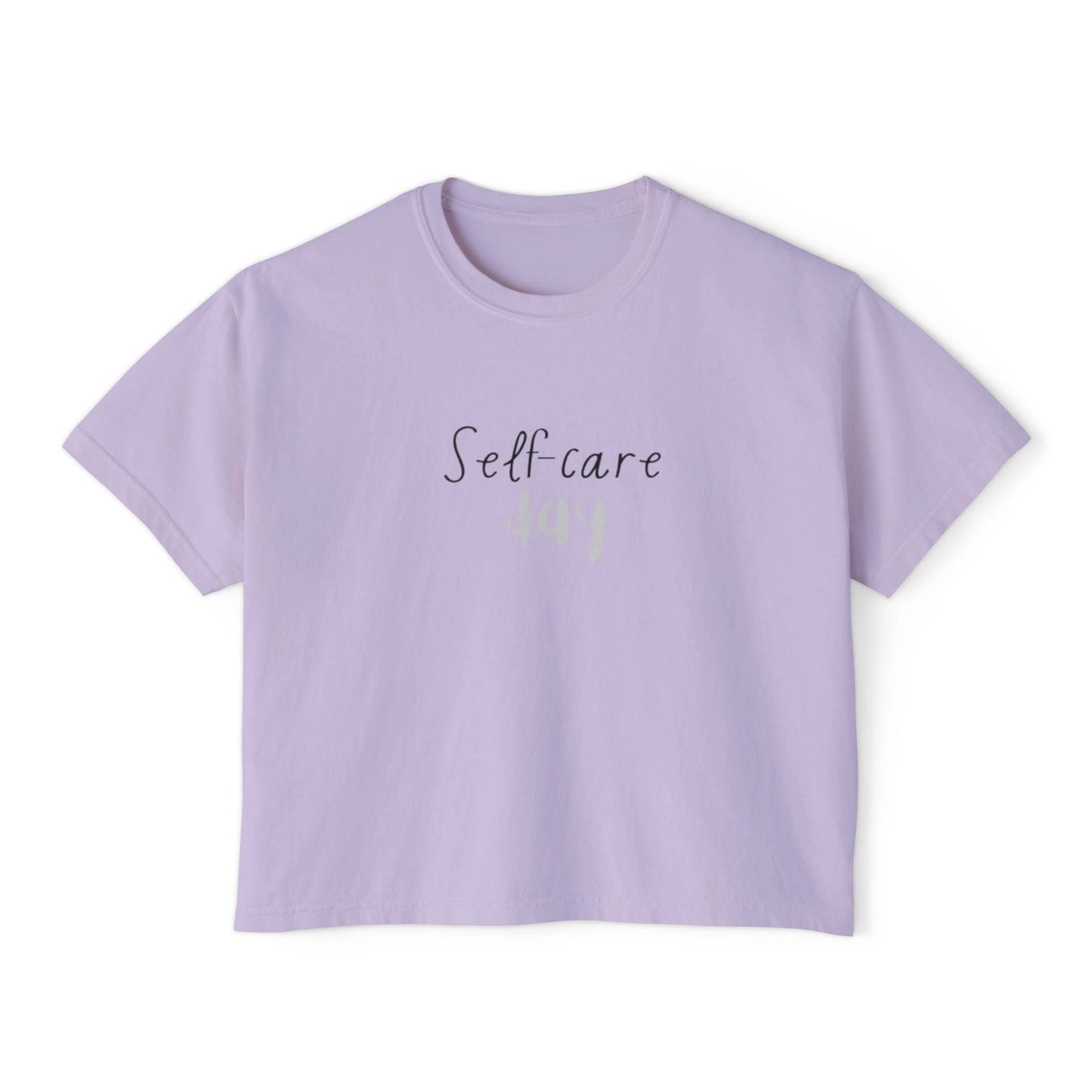 Self care day Women's Boxy Tee Self care day by Printify