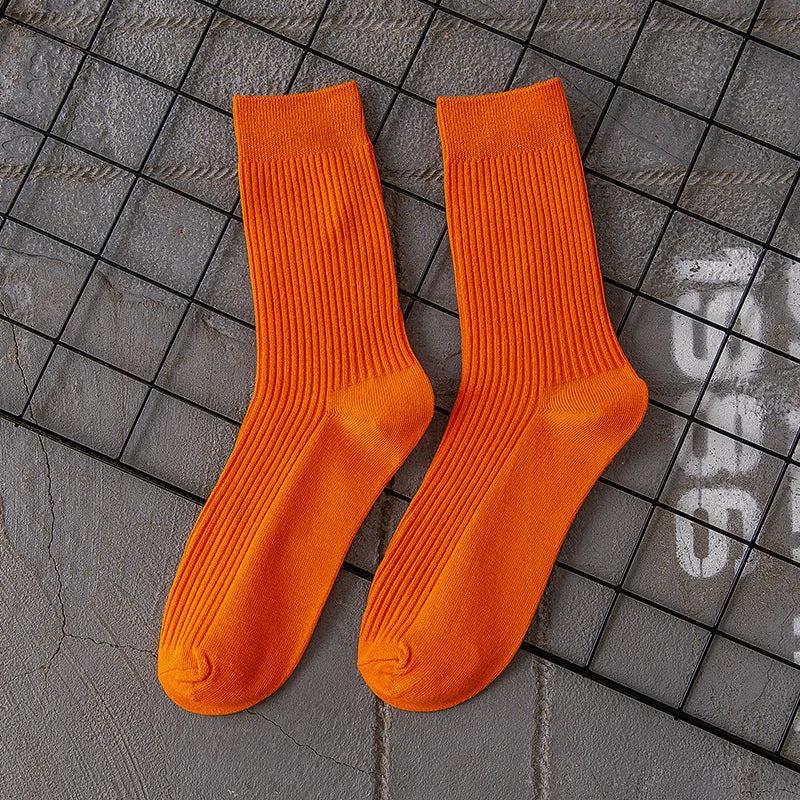Men's Solid Color Sport Mid-calf Length Cotton Socks by GJG Denim