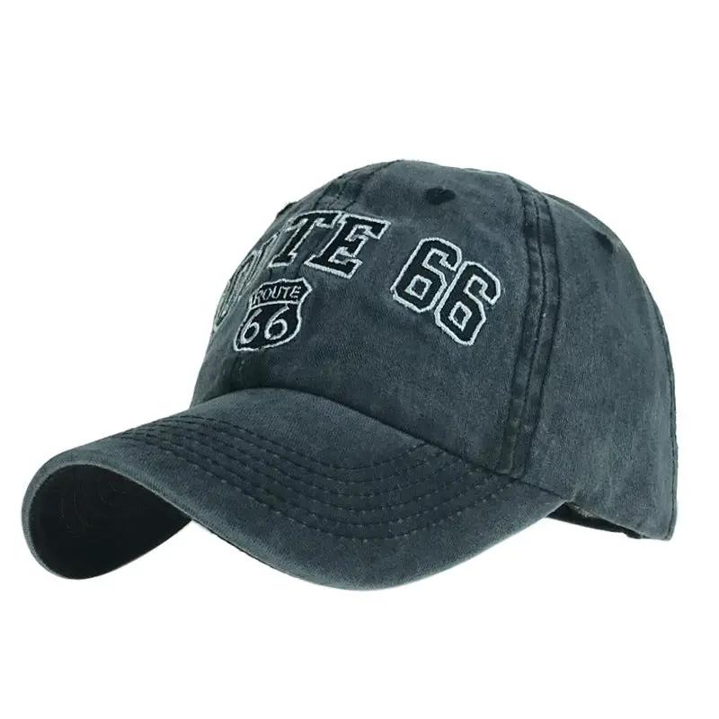 Men's Route 66 Embroidered Baseball Cap by GJG Denim