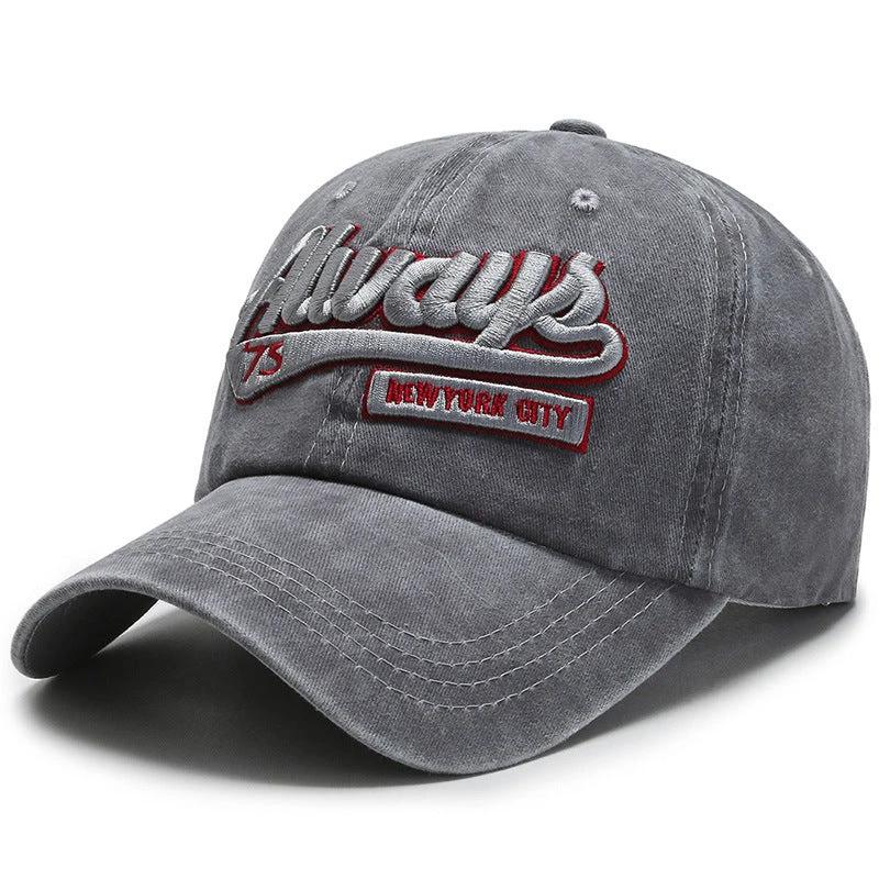 Washed Denim Casual Baseball Cap For Men by GJG Denim