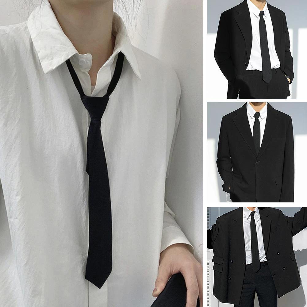 Solid Color Zipper Tie For Men by GJG Denim