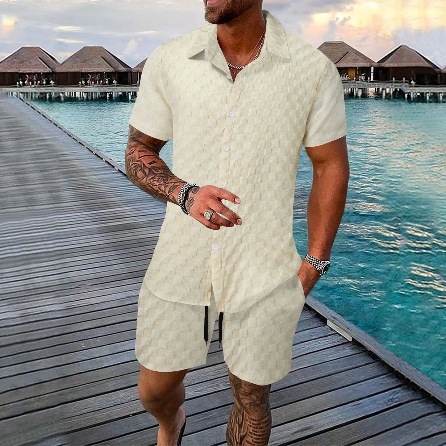 Men's Chemical Fiber Casual Suit by GJG Denim
