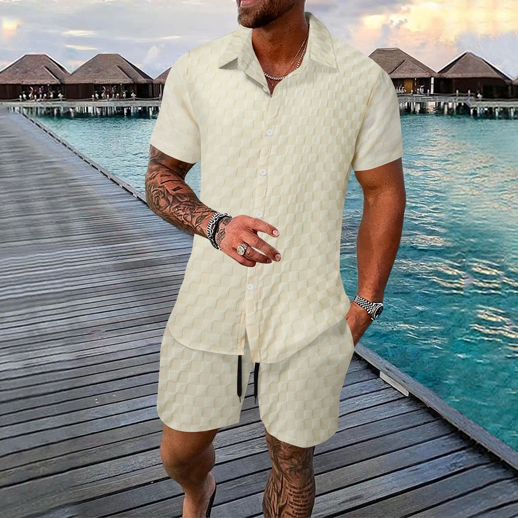 Men's Chemical Fiber Casual Suit by GJG Denim