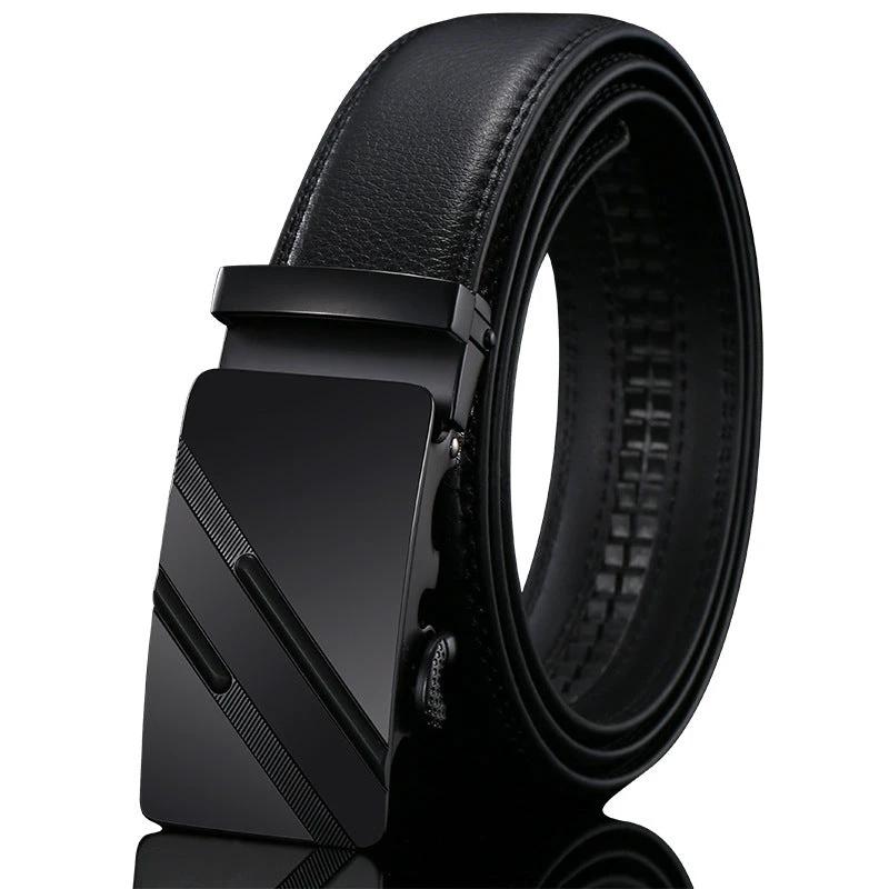 Men's Genuine Leather Belt With Automatic Buckle by GJG Denim