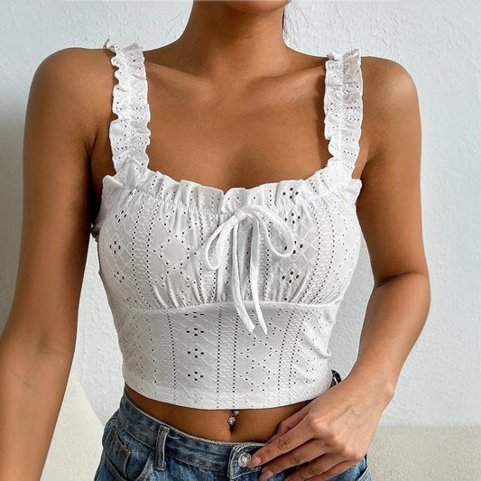 Women's Elegant Lace Camisole Flattering Top by GJG Denim
