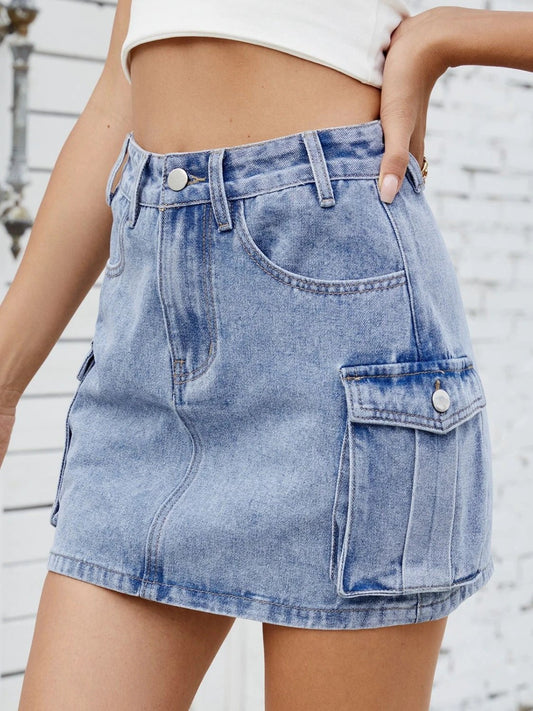 Cargo Denim Skirt by Lady Ros