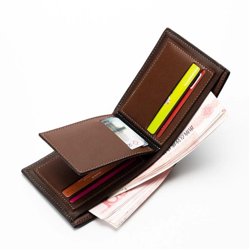 Men's Business Casual Short PU Wallet by GJG Denim