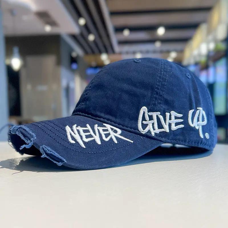 Men's "Never Give Up" Baseball Cap by GJG Denim