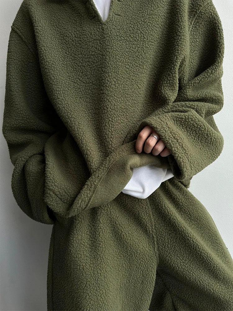 Men's Plush Army Green Set by GJG Denim