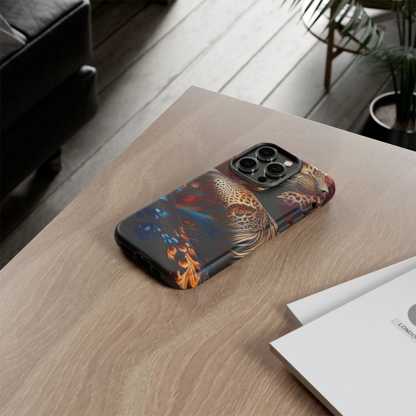 Stylish Tough Phone Case with Elegant Black and Gold Design by Printify
