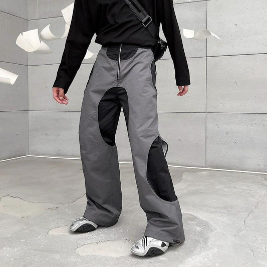 Design Sense Hollow Hole Patch Casual Pants Men by GJG Denim