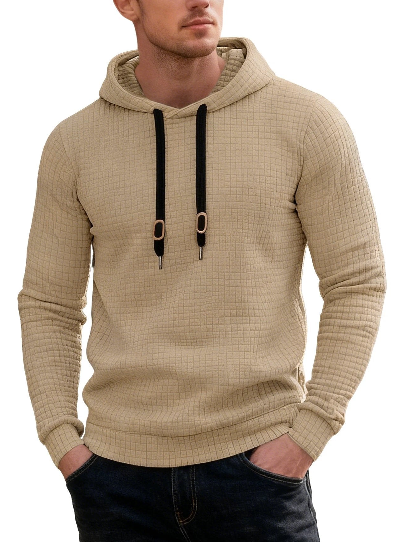 Men's Casual Long-sleeved Hooded Sweatshirt by GJG Denim