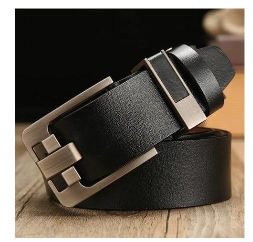 Men's Leather Belt With Pin Buckle by GJG Denim