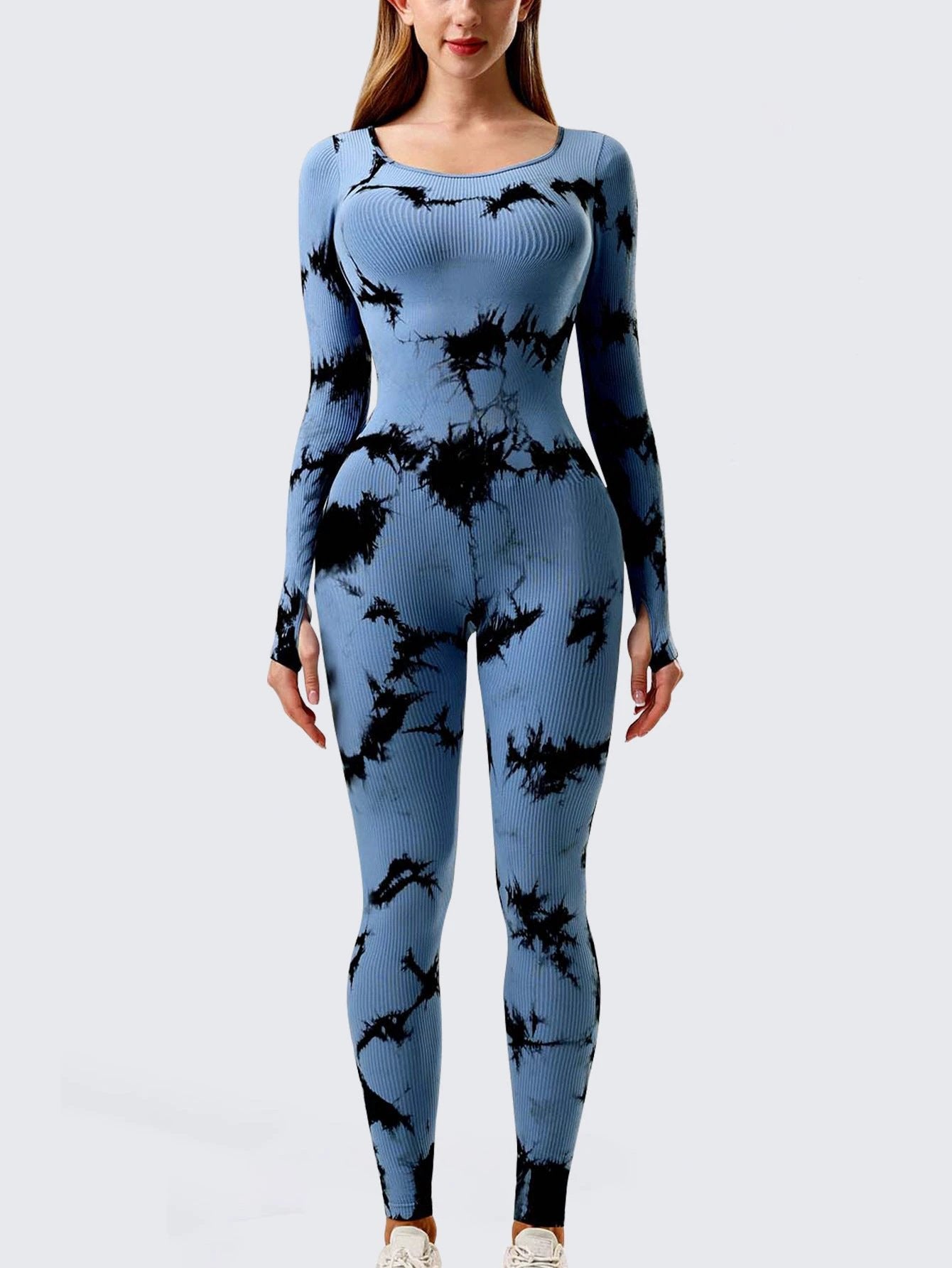 Sports Workout Clothes Slim Thread Long Sleeve Tights by GJG Denim