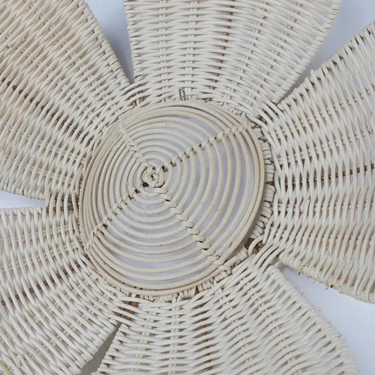 Floral Woven Rattan Wall Decor by GJG Denim