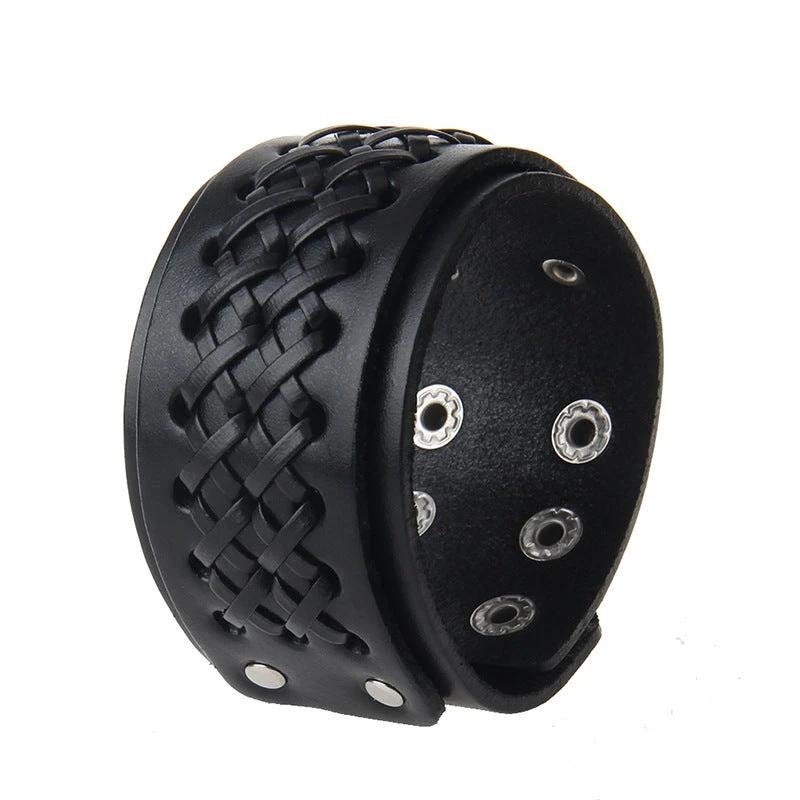 Men's Multi-layer Vintage Cowhide Rope Bracelet by GJG Denim