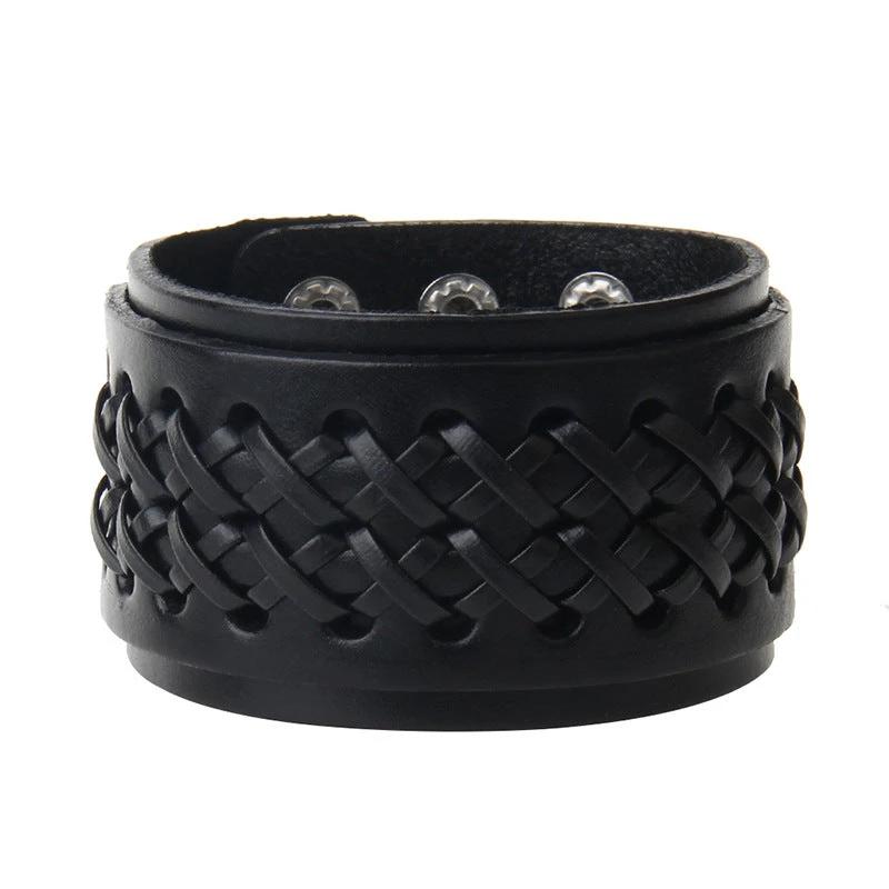 Men's Multi-layer Vintage Cowhide Rope Bracelet by GJG Denim