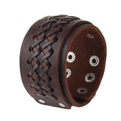 Men's Multi-layer Vintage Cowhide Rope Bracelet by GJG Denim