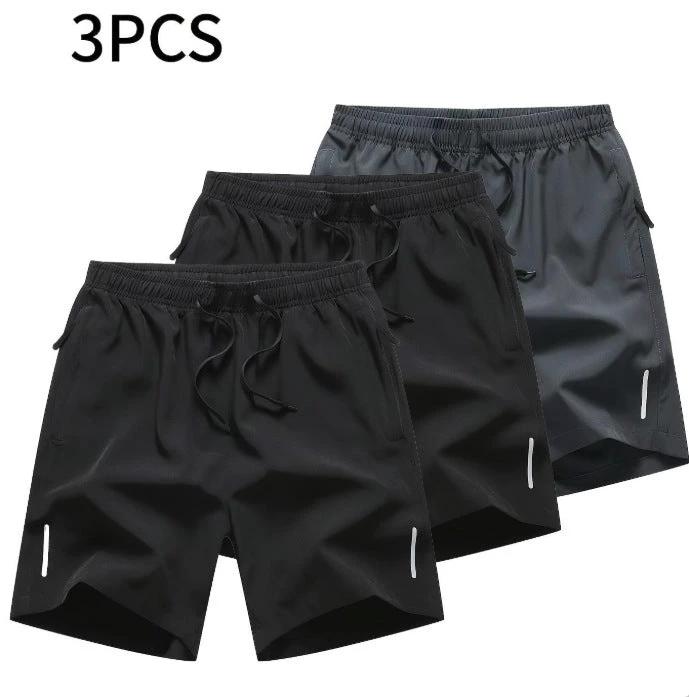 Fashionable Zippered Pocket Casual Men's Shorts (Set Of 3) by GJG Denim