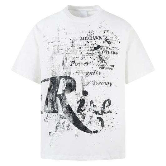 Men's And Women's Letter Printing Casual Couple's Tops by GJG Denim