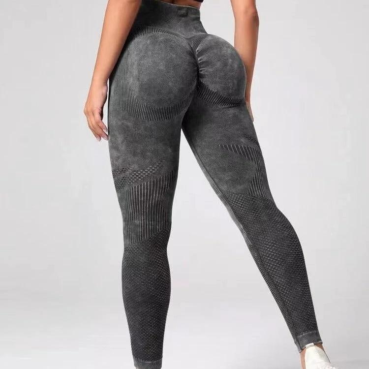 Hollow Design Seamless Leggings High Waist Hip Lifting Running Sports Fitness Yoga Pants Fashion Womens Clothing by GJG Denim