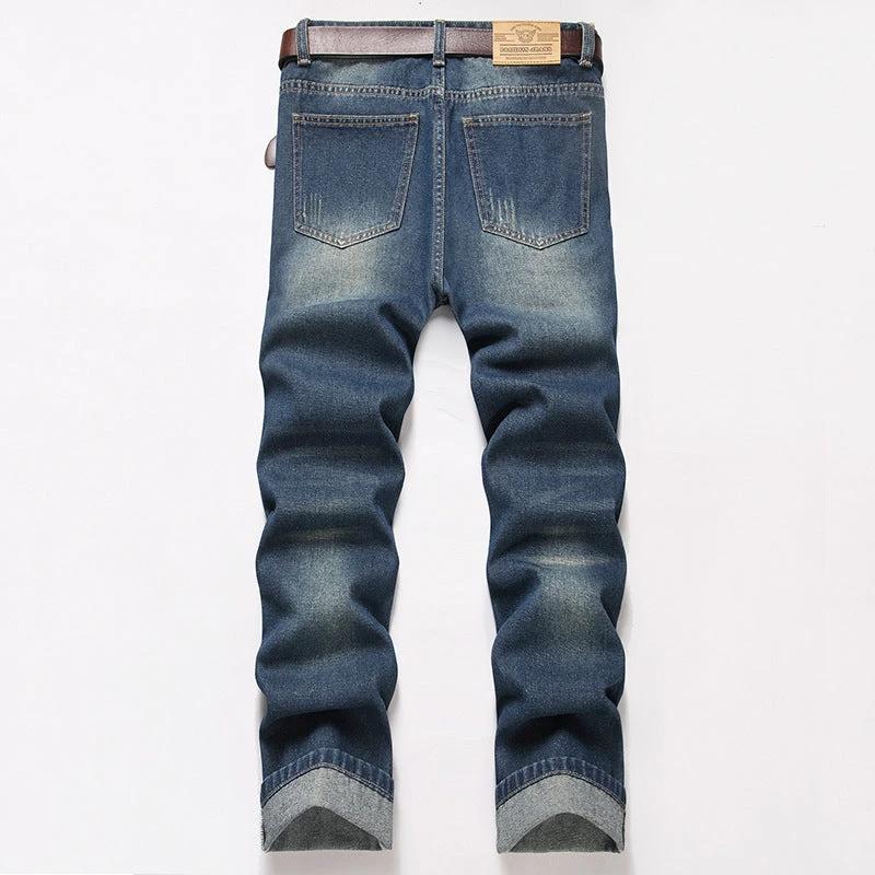 Men's Straight Wrinkle-resistant Loose Casual Jeans by GJG Denim