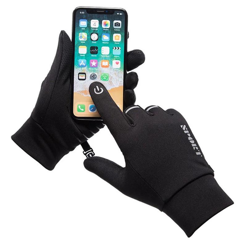 Reflective Velvet Warm Gloves For Men by GJG Denim