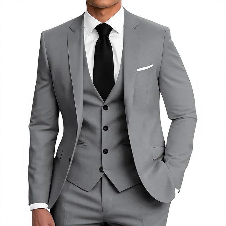 Men's Two-Button Three-Piece Suit by GJG Denim