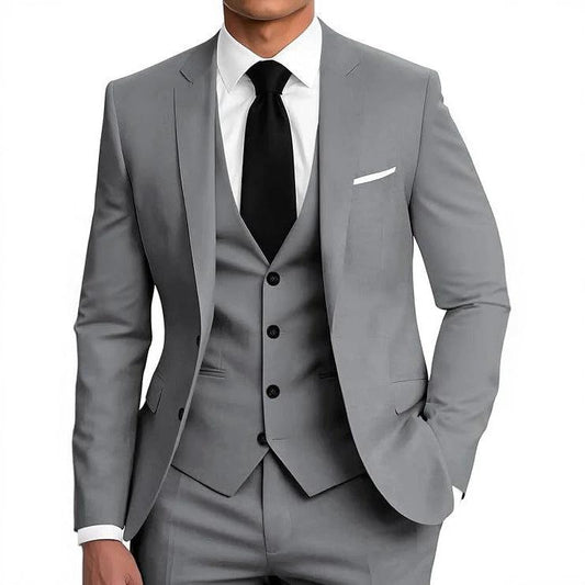 Men's Two-Button Three-Piece Suit by GJG Denim