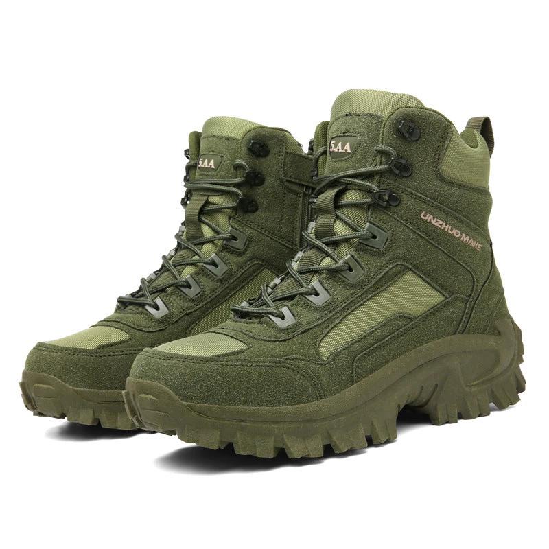 Men's Combat High-top Outdoor Training Combat Hiking Desert Warm Snow Boots by GJG Denim