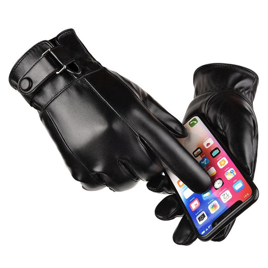PU Leather Gloves For Men by GJG Denim