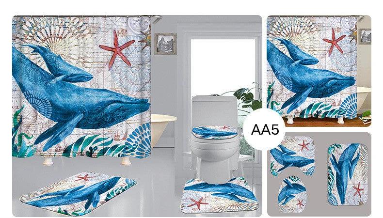Printed Shower Curtain by GJG Denim