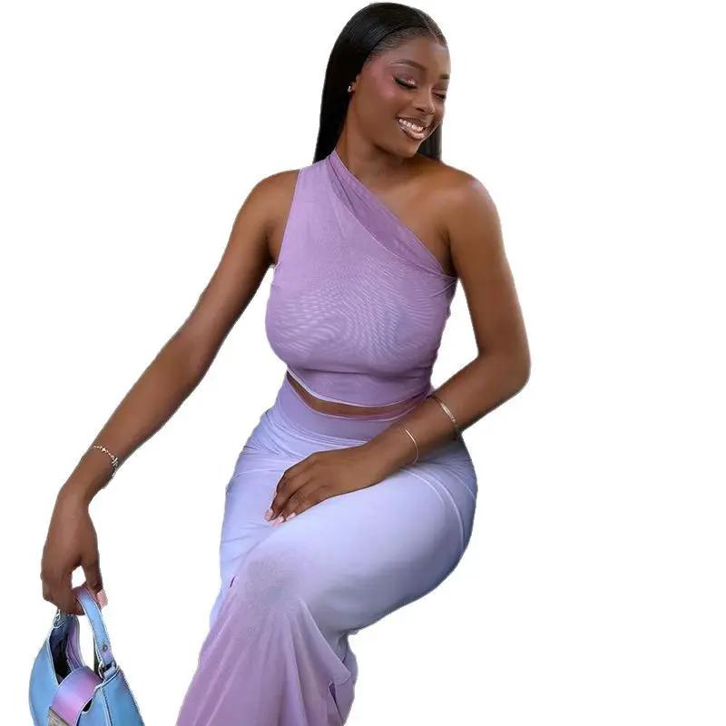 Women's Sleeveless Top And Skirt Set by GJG Denim