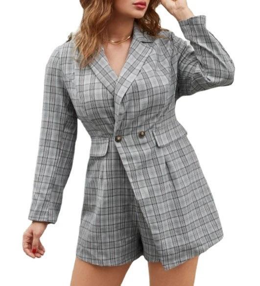 Temperament Commuter Letter V-neck Fashion Plus Size Jumpsuit by GJG Denim