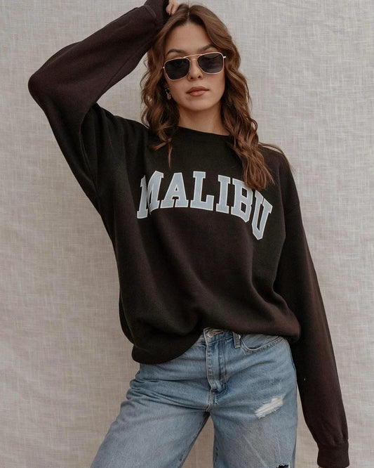 Women's Pullover Loose-fitting Casual Round-neck Top by GJG Denim