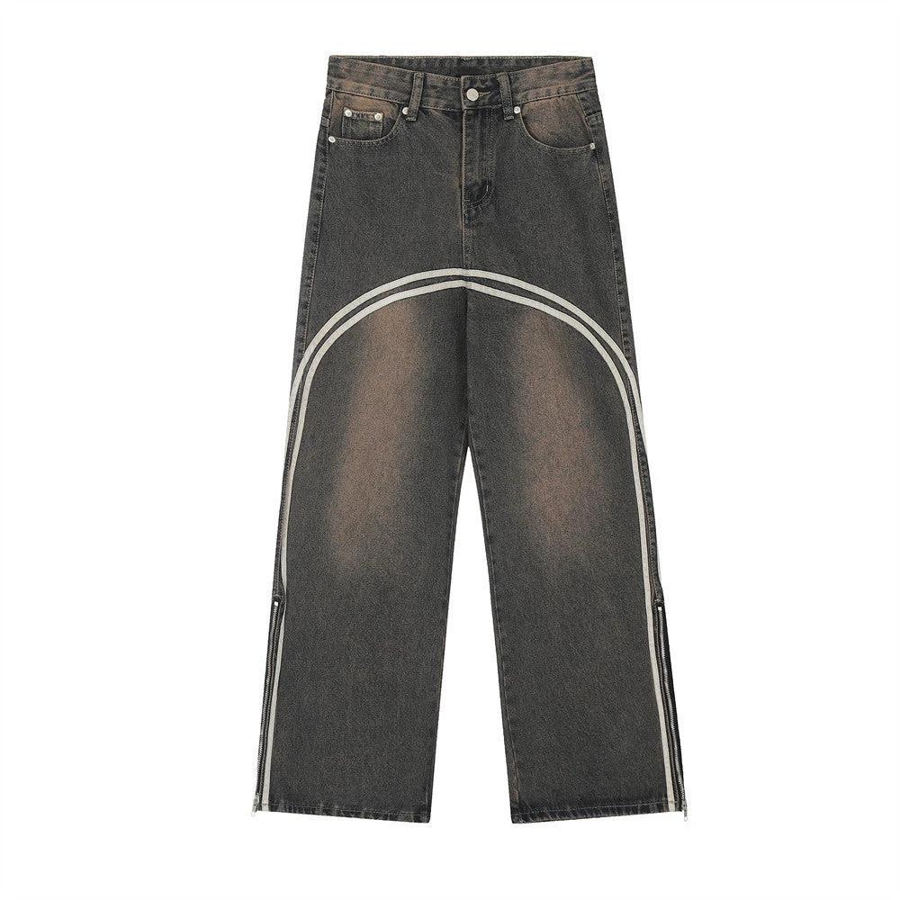 Fashion Side Zipper Slit Jeans For Men by GJG Denim
