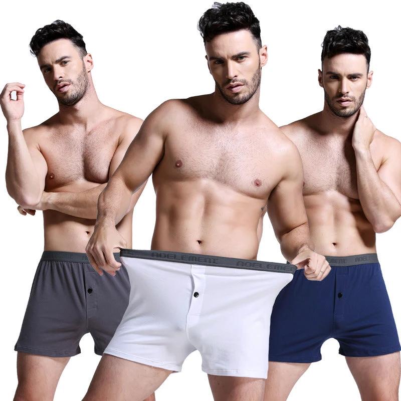 Solid Color Mid-waist Boxers For Men by GJG Denim