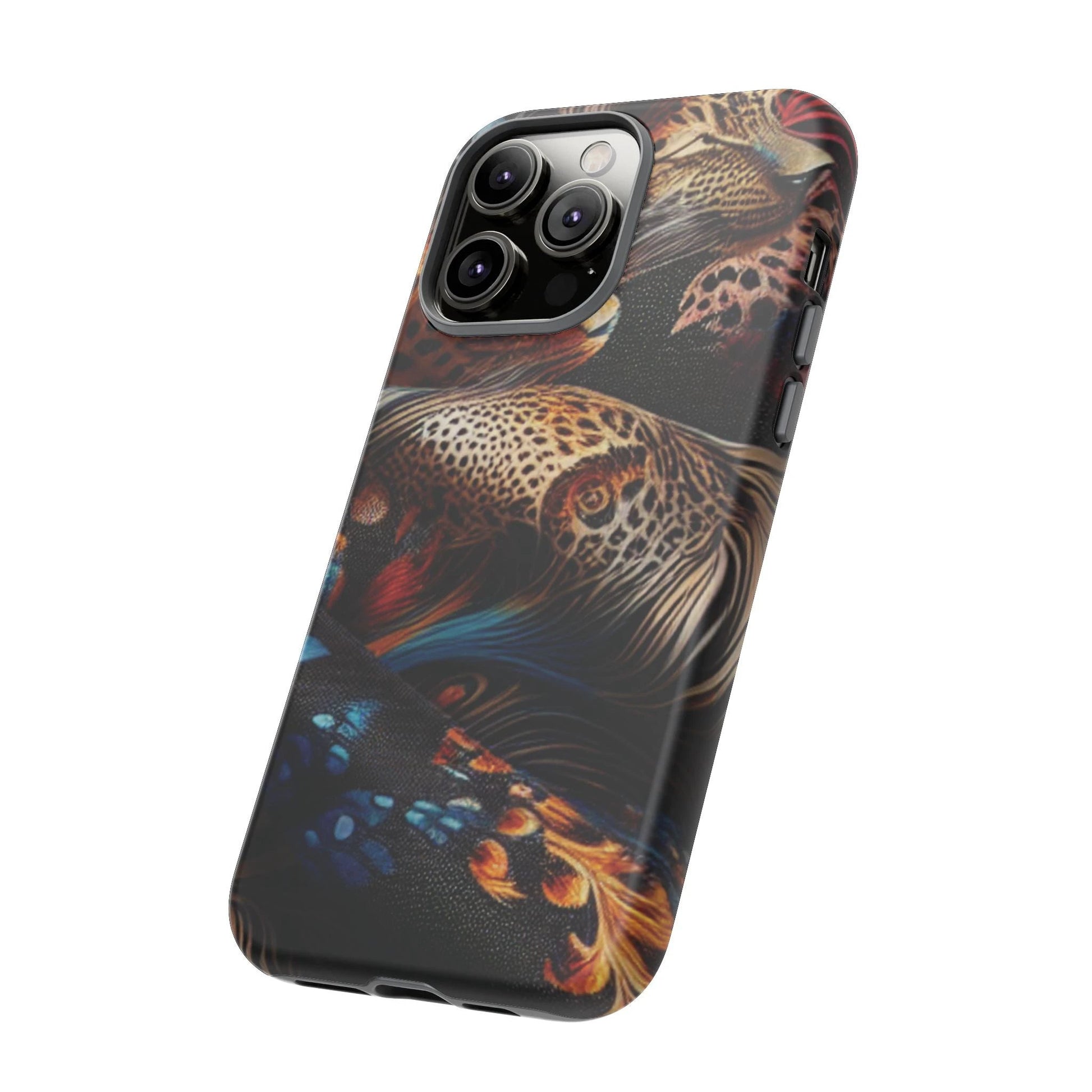 Stylish Tough Phone Case with Elegant Black and Gold Design by Printify