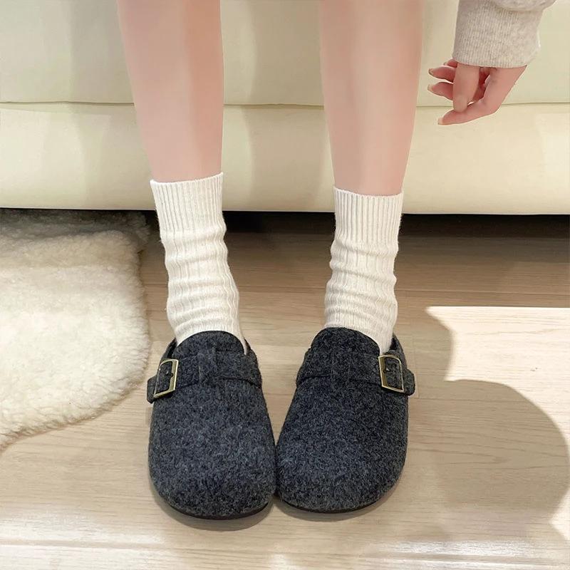 Womens Stylish Casual Wool And Cotton Slippers by GJG Denim