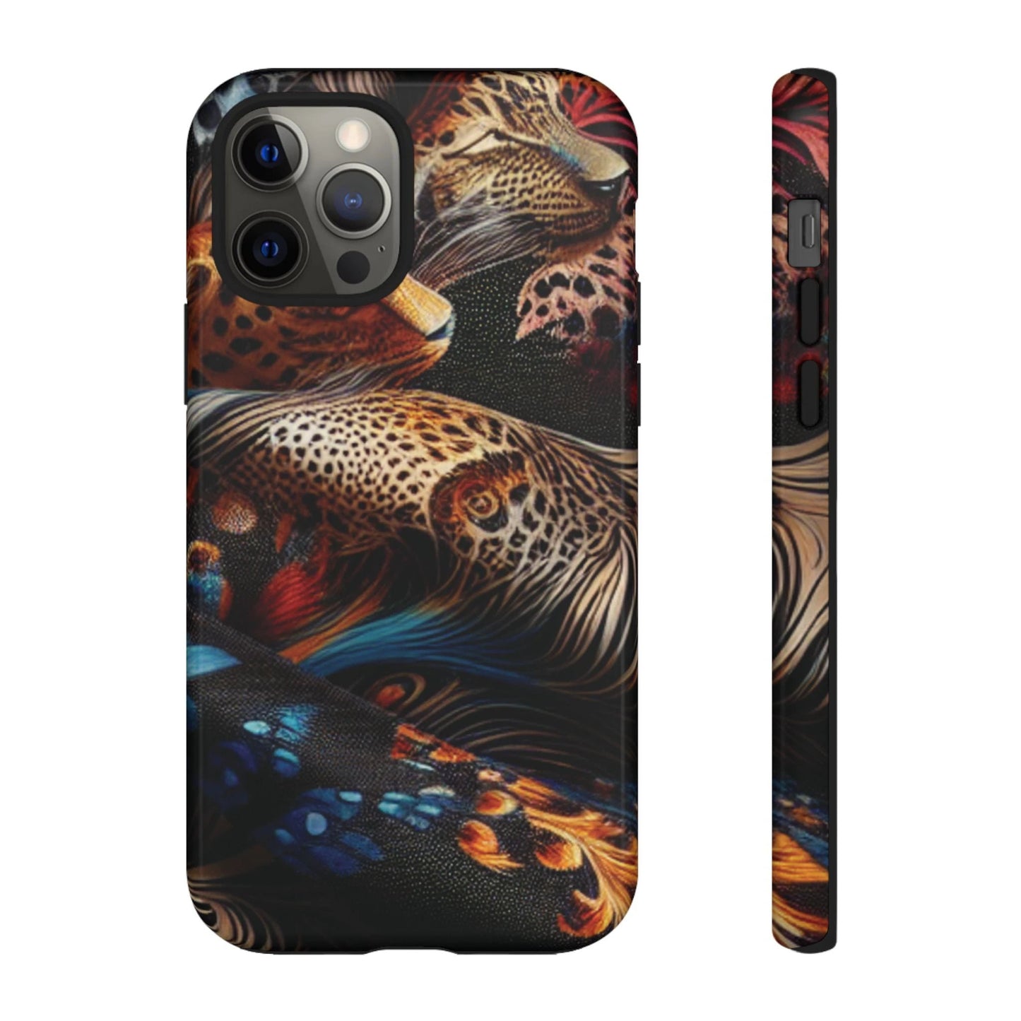 Stylish Tough Phone Case with Elegant Black and Gold Design by Printify