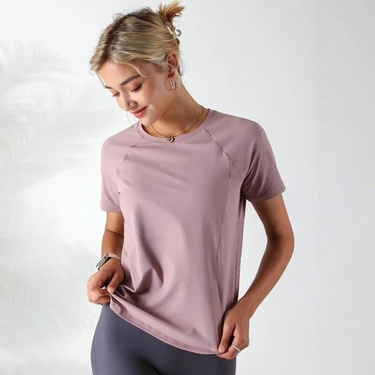 Quick-drying Mesh Stitching Workout Clothes Top For Women by GJG Denim